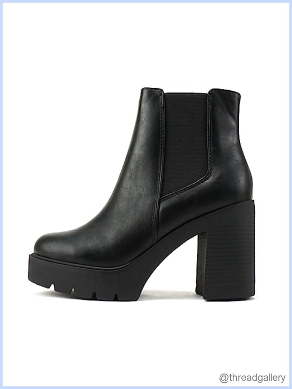 Lug Sole High Heel Chelsea Ankle Boot w/ Double Elastic Gore
